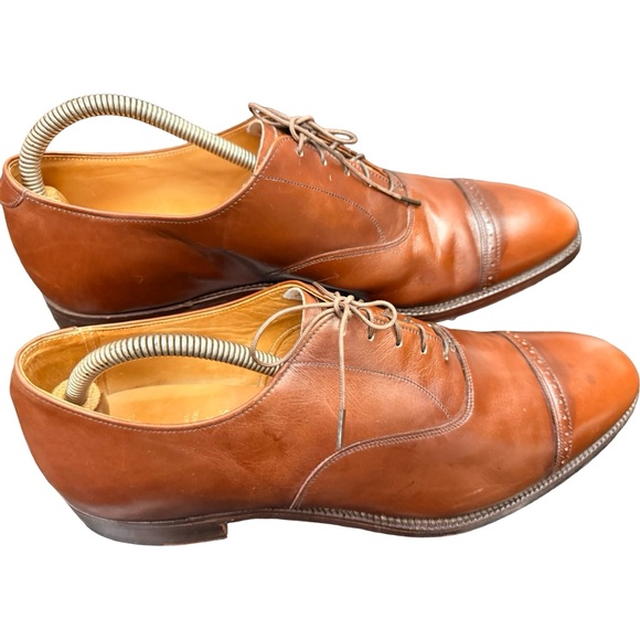 Vintage Brooks Brothers Brown Leather Cap Toe Oxfords Made in England 11.5 C main image 4